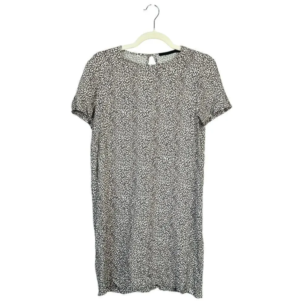 JENNI KAYNE Leopard Print T-Shirt Dress Animal Print Casual Chic Size Small
